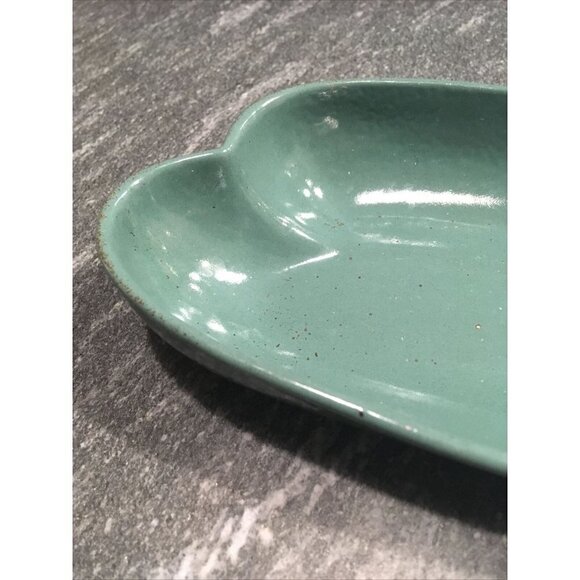 VTG Mid Century S. Ballard Vermont Blue Green Glazed Art Pottery Dish Tray 11” - Picture 3 of 6